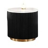 Sapphtopaz Modern Coffee Table with Marble Top & Gold Stainless Steel Base Square End Table with Groove Coffee Bar Home Decor for Living Room - 2 of 4