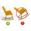 Rocking Chair Soft Velvet Fabric Rocking Chair For Nursery,Comfy Wingback Rocker Chair With Solid Wood Base Indoor Rocking Chair-Maison Boucle - 3 of 4