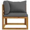 vidaXL 2-seater Patio Bench with Dark Gray Cushions - 4 of 4