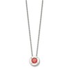 Chisel Stainless Steel Polished Cubic Zirconia July Birthstone Circle Pendant on a 20" Multi-Link Chain Necklace - 4 of 4