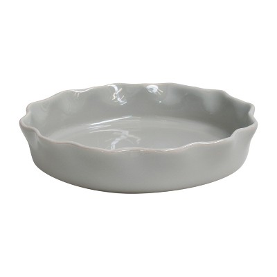 Casafina Gray Stoneware 10.75 Inch Ruffled Pie Dish