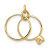 Black Bow Jewelry 14k Yellow Gold & CZ Wedding Rings Charm or Pendant, 11mm - 3 of 4
