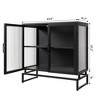 Buffet Cabinet with Glass Doors, Sideboard Cabinet with Adjustable Shelves - 2 of 4