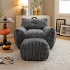 SEVOBAL Sofa Giant Plush Bean Bag Chair Armrests Footstool Comfy Beanbag Chaise Lounge Lazy Sofas Living Room Bedroom Dorm, Gray, 22"*21.26"*12.8" - 2 of 4