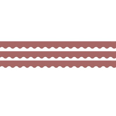 Teacher Created Resources® Deep Rose Scalloped Rolled Border Trim, 50 Feet, 3 Rolls