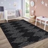 Modern Striped Rug for Living Room, Large Non-Slip Low Pile Diamond Washable Rugs, Stain-Resistant Contemporary Geometric Soft Indoor Carpet - 3 of 4