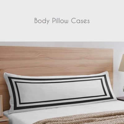 Hotel Collection White and Black Cotton Shower Curtain