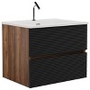 FAMYYT 24 in. Single Sink Floating Black Bath Vanity with White Ceramic Top (Assembled), DTC Soft-closing Drawer - 4 of 4