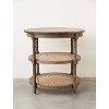 Storied Home Mango Wood Round Table Brown: Eco-Friendly Cane Shelves, 24" Height - 4 of 4