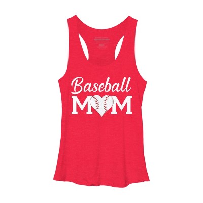 Women's Design By Humans Baseball Mom Heart By shirtpublic Racerback Tank Top