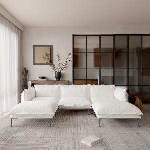 WJShome Velvet Modular Sectional Sofa with Chaise,111" Modern U-Shaped Couch for Living Room,8" High Metal Legs - 1 of 4