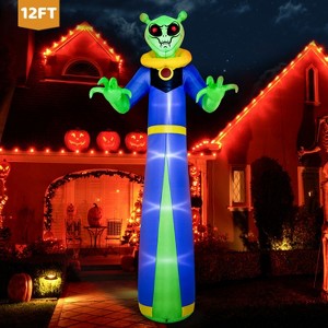 Joyfy 12 FT Giant Halloween Inflatable Outdoor Decoration, Alien Wizard Ghosts with LEDs for Halloween Indoor Outdoor Yard Lawn Garden Decoration - 1 of 4