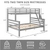 INFURNIC Beds Twin Over Full Bunk Bed with Thick Posts High Guardrails Sturdy and Durable Wooden Frame for Kids Teens, Grey, 79.53"*58.66"*61.81" - 4 of 4