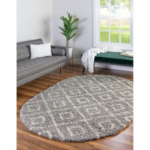 Unique Loom Trellis Shag Ruth Trellis Indoor Woven Area Rug - 1 of 4