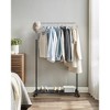 SONGMICS 110 lb Load Capacity Clothes Rack with Wheels Garment Rack with Storage Shelf Clothing Rack for Bedroom 2 Brakes Steel Frame - 2 of 4