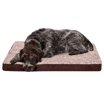 FurHaven Two-Tone Fur & Suede Deluxe Full Support Sofa Dog Bed