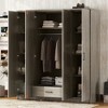 NicBex 67.90"H Armoire Mirror Wardrobe Closet Storage Cabinet with 4 Doors & Shelves & Drawer for Bedroom - 4 of 4