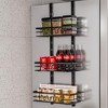 Over the Door Pantry Organizer, Heavy-Duty Metal Spice Rack with Wall Mount, Adjustable Shelves Hanging Kitchen Storage for Home, Black - 2 of 4