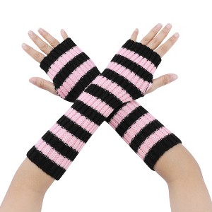 INSPIRE CHIC Women's Elastic Knit Winter Half Finger Thumb Hole Y2K Sleeves Gloves for Christmas Windproof 1 Pair - 1 of 4