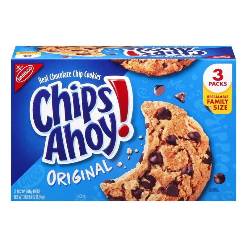Nabisco Chips Ahoy! Original Chocolate Chip Cookies Family Size - 54.6oz/3pk, 2 of 6