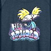 Women's - Hey Arnold! - Airbrush Arnold Lightweight French Terry Wide Neck Long Sleeve Shirt - 2 of 4