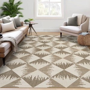 Indoor Area-Rug Bohemian Farmhouse Rustic Geometric Easy-Cleaning Bedroom Kitchen Living Room Non Shedding - 1 of 4