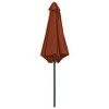 vidaXL Aluminum Outdoor Umbrella, UV Protection Parasol, Crank Mechanism, Anti-fade Polyester Cover, Stable and Durable, 106.3" x 96.9", Terracotta - 4 of 4