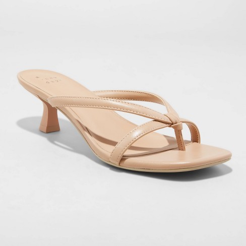 Women's Colleen Mule Heels - A New Day™ Tan 8