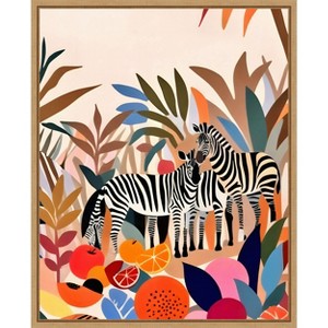 Amanti Art Three Zebras by Uma Gokhale Framed Canvas Wall Art - 1 of 4