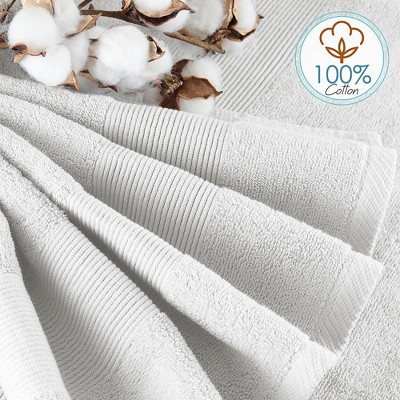 Luxurious White Cotton 6-Piece Bath Towel and Washcloth Set