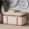 Baxton Studio Brenner Faux Shagreen Storage Trunk Beige/Brown/Gold - 4 of 4
