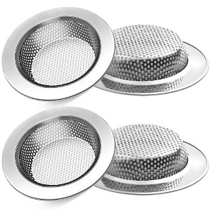LotFancy Kitchen Sink Strainer, 4 Pack Stainless Steel Drain Strainers, 4.5" Diameter Large Wide Rim - 1 of 4
