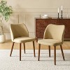 Elisa Mid-century Modern Upholstered Dining Chair Set of 2 | ARTFUL LIVING DESIGN-TAN - 3 of 4