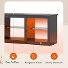 TV Stand with LED Lights for TVs up to 65 inch, Entertainment Center with Glass Shelves, Modern TV Console for Living Room, Black - 4 of 4