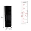Vynxaria Oban Corner Bar Cabinet with Five Shelves , Eight Bottle Cubbies and Steamware Black - 2 of 4