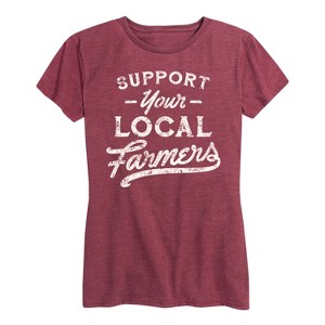 Women's - Instant Message - Support Your Local Farmers Short Sleeve Graphic T-Shirt - 1 of 4