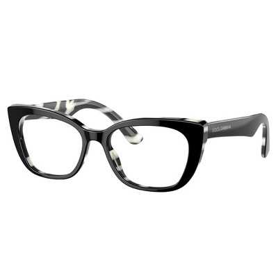 Dolce & Gabbana DX 3357 3372 Childrens Cat-Eye Eyeglasses Black on Zebra 49mm