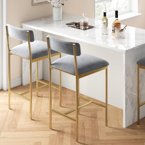 Jojoka Dining Bar Table Set for 2 with 3 Storage Shelves,Pub Bar Counter Table with 2 Footrest Chairs - 1 of 4