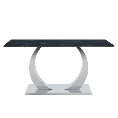 Infurnic Coffee Tables Transparent Glass Coffee Table, a Perfect Blend of Durability and Elegance for Living Room and Balcony, Silver, 63"*31.5"*30"