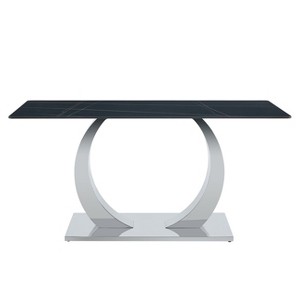 Infurnic Coffee Tables Transparent Glass Coffee Table, a Perfect Blend of Durability and Elegance for Living Room and Balcony, Silver, 63"*31.5"*30" - 1 of 4