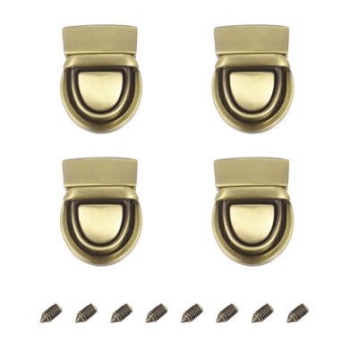 Unique Bargains Decorative DIY Craft Handbag Purse Making Turn Lock Clasps 4 Pcs