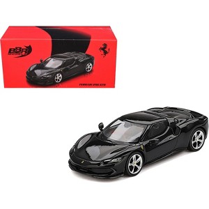 Ferrari 296 GTB Nero Daytona Black 1/64 Diecast Model Car by BBR - 1 of 4