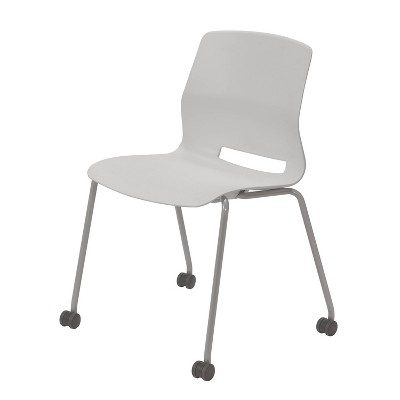 Lola Armless Stack Chair with Casters Light Gray - Olio Designs