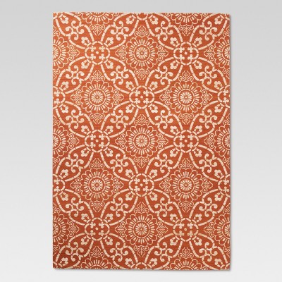 5'x7' Jacquard Area Rug Orange Coral - Threshold™