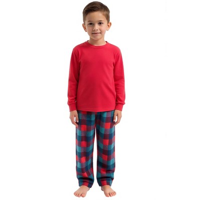 INSPIRE CHIC Men's Sleepwear Long Sleeve Tops and Pants Plaid Family Pajamas Set
