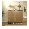 Shoe Cabinet With 4 Natural Rattan  Drawers 2 Drawer Hidden Free-Standing Shoe Rack Wooden Shoe Storage Cabinet With  Wood Legs For Entrywa - 4 of 4
