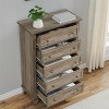 5-Drawer Tall Dresser,48" Vintage Wood Chest with Storage for Bedroom, Hallway & Closet - 2 of 4