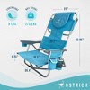 Deltess Ostrich Deluxe On Your Back Aluminum Chair and Cooler Bag, Carry Straps, Umbrella Carry System, Cup Holder, and 275 Pound Capacity, Light Blue - 2 of 4