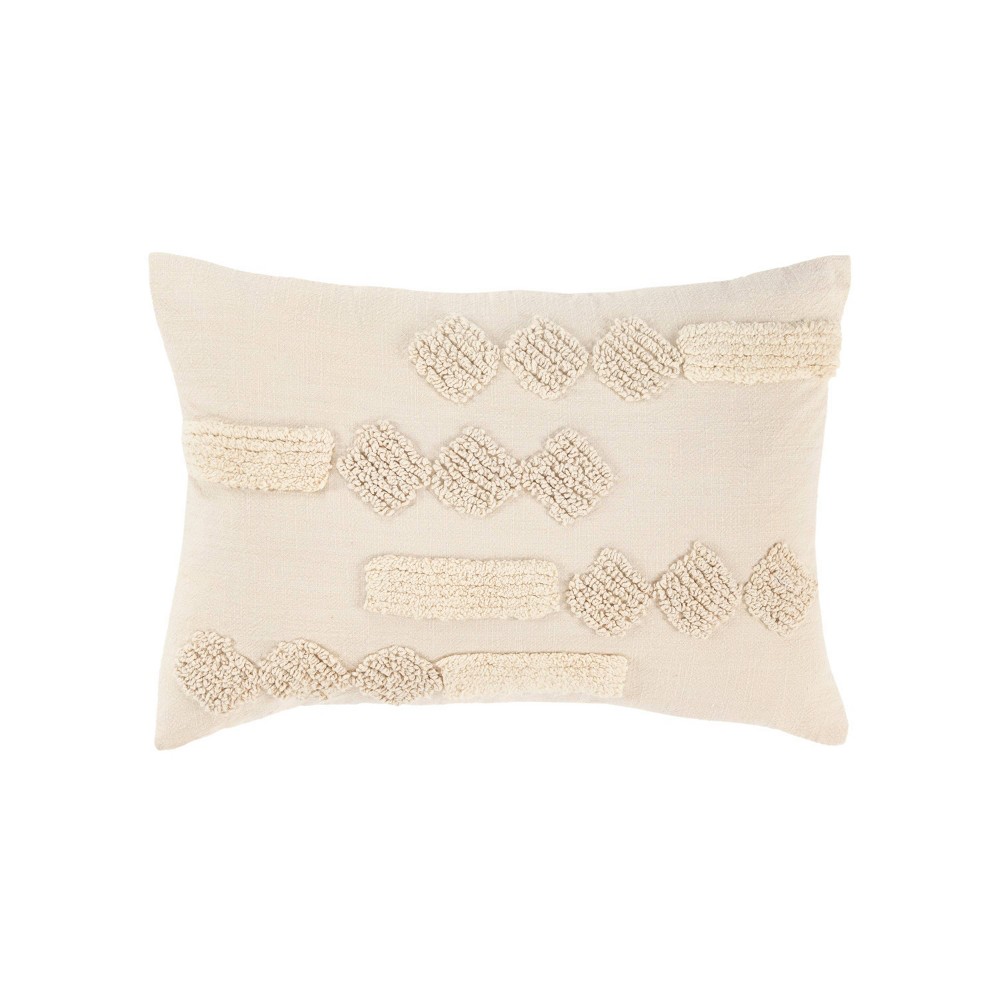 Photos - Pillowcase 14"x20" Oversize Modern Industrial Lumbar Throw Pillow Cover Off-White - R