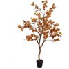 Coucheta Artificial Eucalyptus Tree in Pot, Fall Thanksgiving Decor for Indoor Outdoor Porch Fireplace, Faux Autumn Ficus Plant - 3 of 3